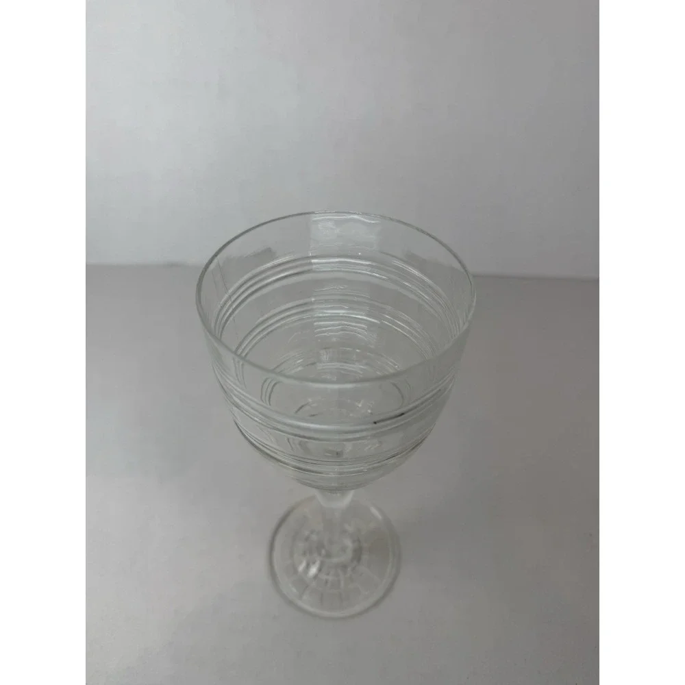 Anchor Hocking Banded Ring Crystal Clear 7 1/4